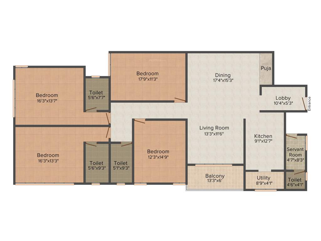 Lancor Cirrus (4BHK+3T (2,670 sq ft)   Servant Room 2670 sq ft)