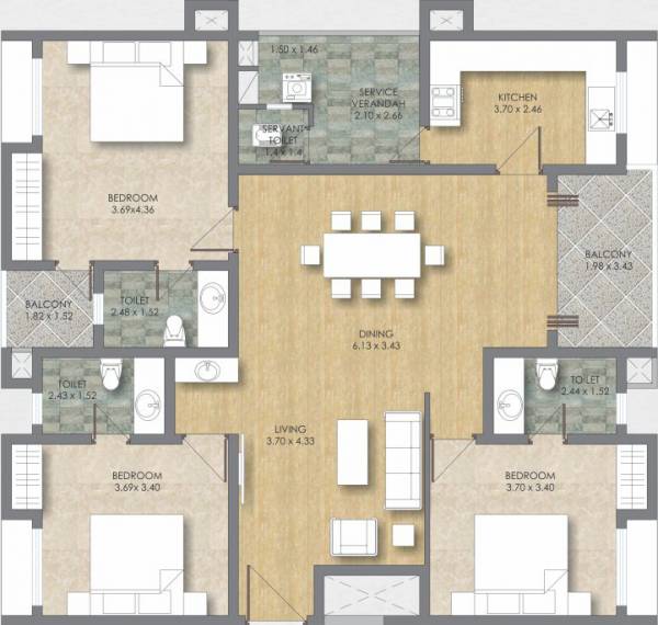 Artech Malathy (3BHK+4T (1,950 sq ft) + Servant Room 1950 sq ft) Artech Malathy (3BHK+4T (1,950 sq ft) + Servant Room 1950 sq ft)