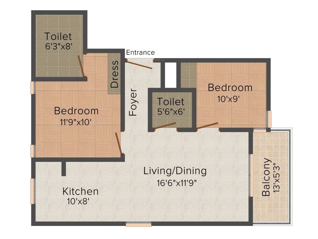 Certainant Madhav (2BHK+2T (992 sq ft) 992 sq ft)