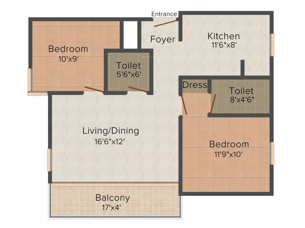 Certainant Madhav (2BHK+2T (1,011 sq ft) 1011 sq ft)