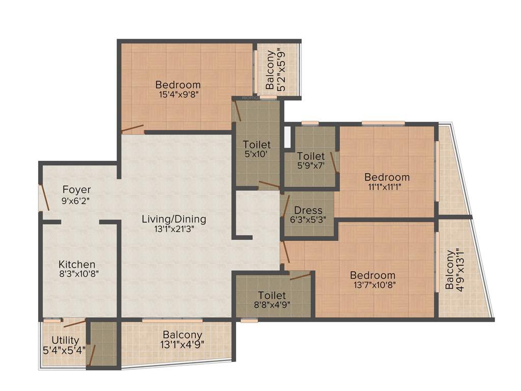 Artech Avantika (3BHK+3T (1,800 sq ft) 1800 sq ft)