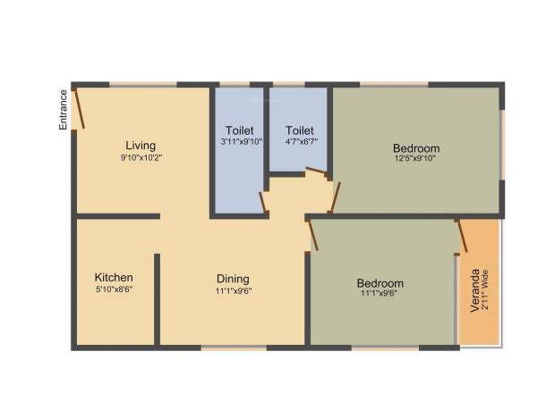 Goldwin Sharnam (2BHK+2T (964 sq ft) 964 sq ft) Goldwin Sharnam (2BHK+2T (964 sq ft) 964 sq ft)