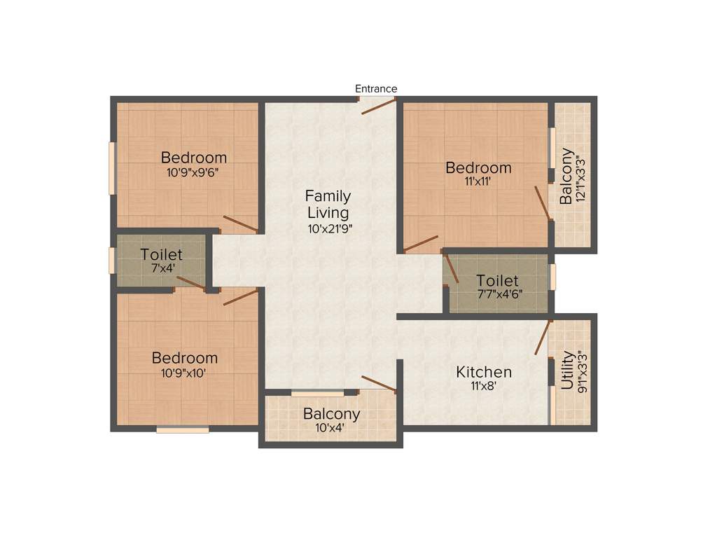 Vijay Sri Sai Villa (3BHK+3T (1,161 sq ft) Pooja Room 1161 sq ft)