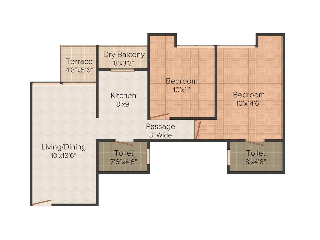 Imperial Alassio Ressidency (2BHK+2T (878 sq ft) 878 sq ft)