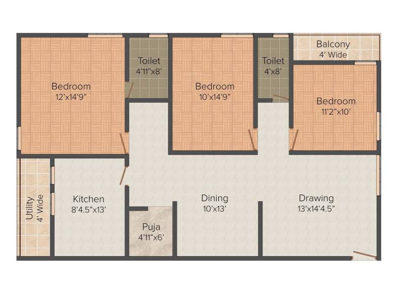 KJR Pratyush Arcade (3BHK+3T (1,680 sq ft) 1680 sq ft)