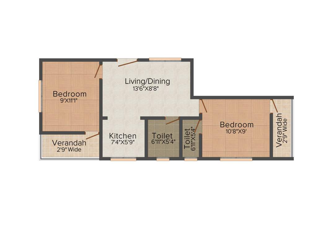 Cancun Sun Plaza (2BHK+1T (760 sq ft) 760 sq ft)