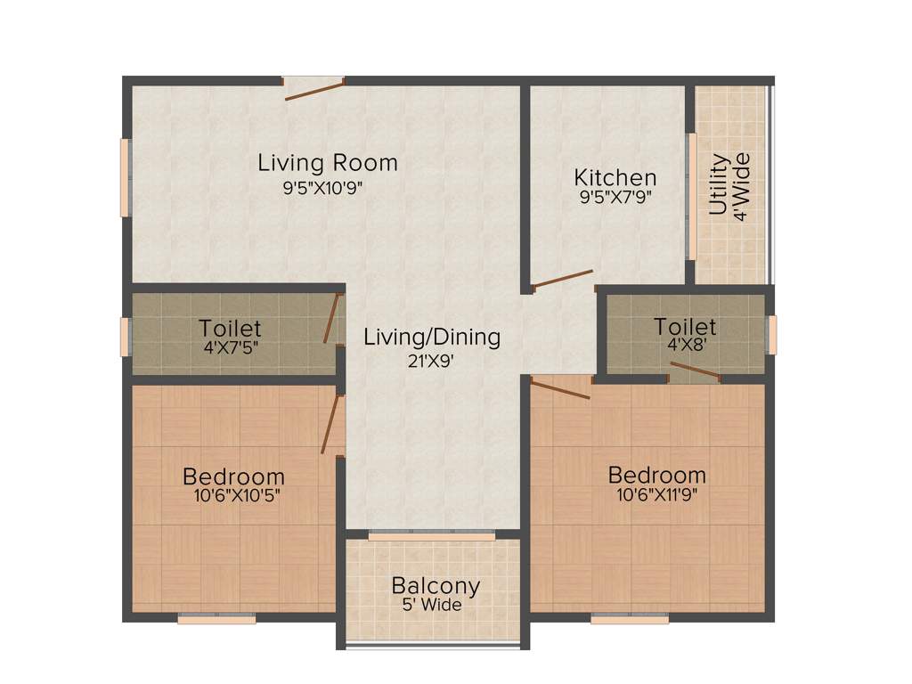 Sai Vinay City (2BHK+2T (1,065 sq ft) 1065 sq ft)