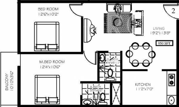 Highcity Srinidhi Enclave (2BHK+2T (950 sq ft) 950 sq ft) Highcity Srinidhi Enclave (2BHK+2T (950 sq ft) 950 sq ft)