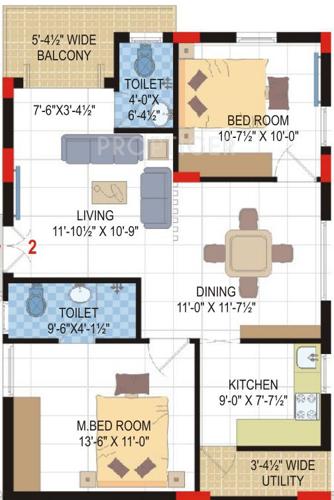 Lore Asvasidh Towers (2BHK+2T (1,095 sq ft) 1095 sq ft)
