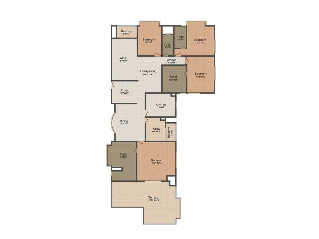 Merlin Cambridge (4BHK+4T (3,515 sq ft) 3515 sq ft)