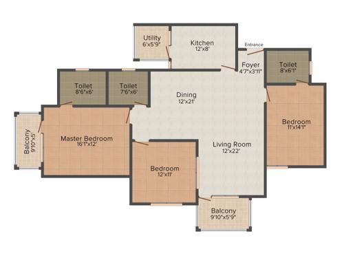 Purva Amaiti (3BHK+3T (1,866 sq ft) 1866 sq ft) Purva Amaiti (3BHK+3T (1,866 sq ft) 1866 sq ft)