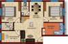 Akshaya Paradise Flats (2BHK+2T (1,033 sq ft)   Study Room 1033 sq ft)