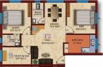 Akshaya Paradise Flats (2BHK+2T (1,033 sq ft)   Study Room 1033 sq ft)