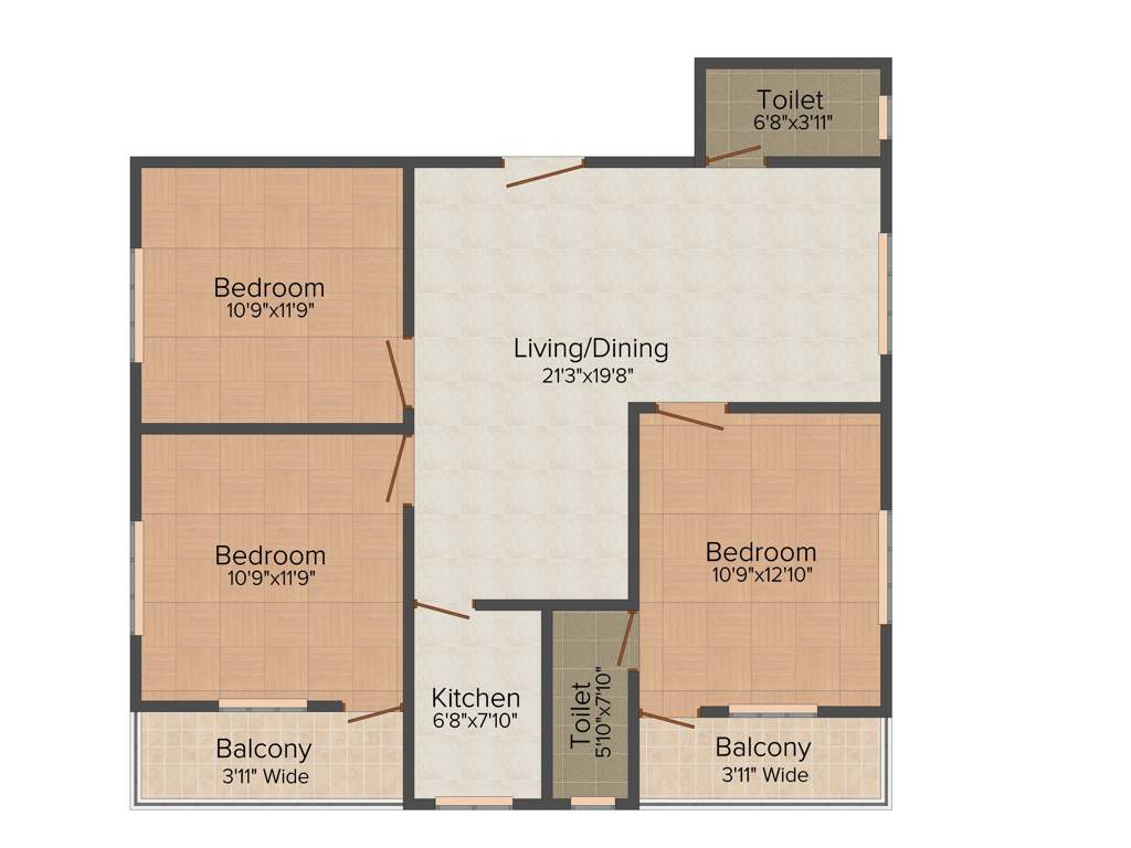 Anushka Southern Nook Phase 2 (3BHK+3T (1,400 sq ft) 1400 sq ft)
