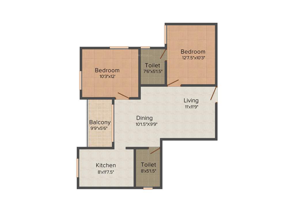 Radiance Shine (2BHK+2T (1,041 sq ft) 1041 sq ft)