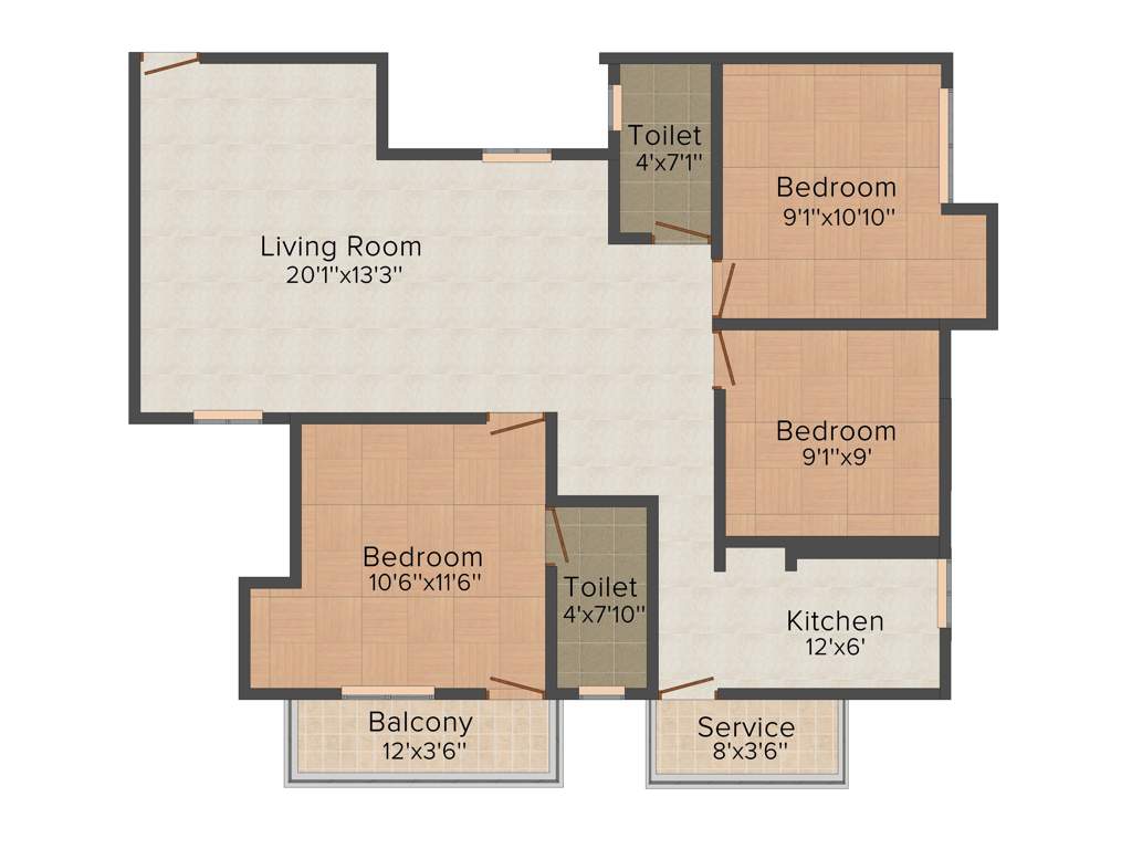 StepsStone Mahathes (3BHK+2T (1,158 sq ft) 1158 sq ft)