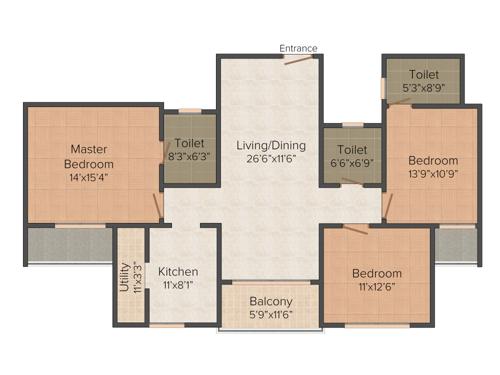 Srivari Srivari Diya (3BHK+3T (1,675 sq ft) 1675 sq ft)