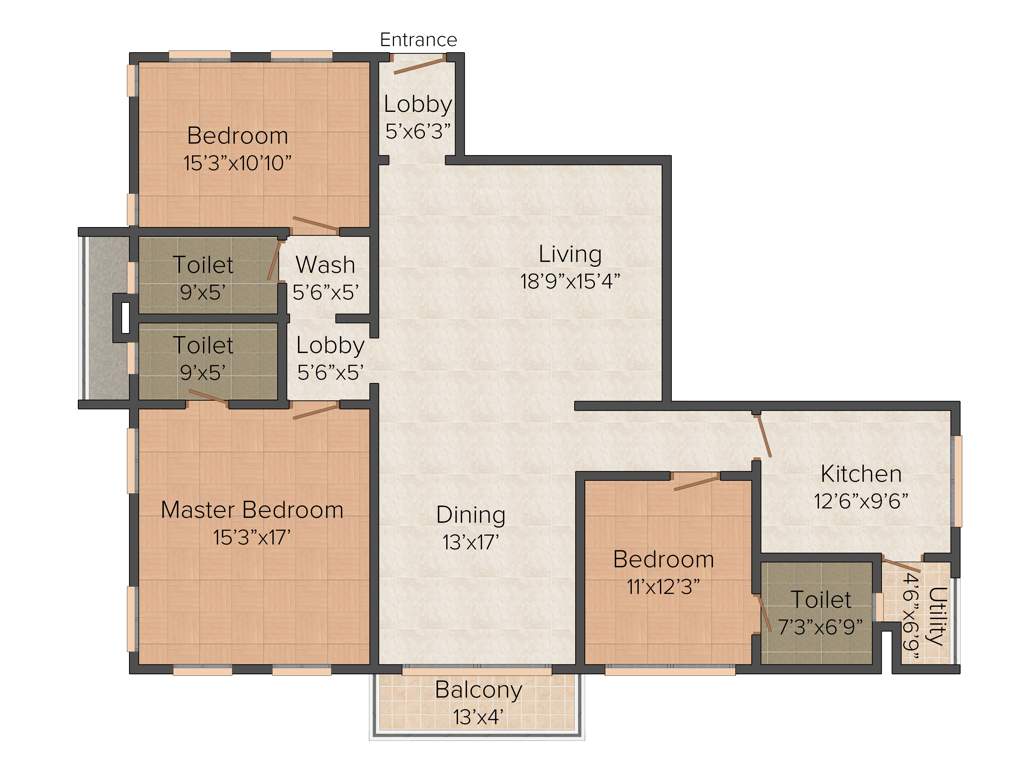 Srivari Srivari Diya (3BHK+3T (2,115 sq ft) 2115 sq ft)