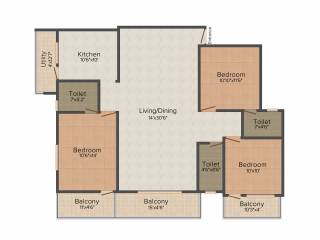Vandana Sarovar (3BHK+3T (1,437 sq ft) 1437 sq ft)