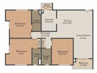 MCK Astitva (3BHK+3T (1,714 sq ft) 1714 sq ft) MCK Astitva (3BHK+3T (1,714 sq ft) 1714 sq ft)