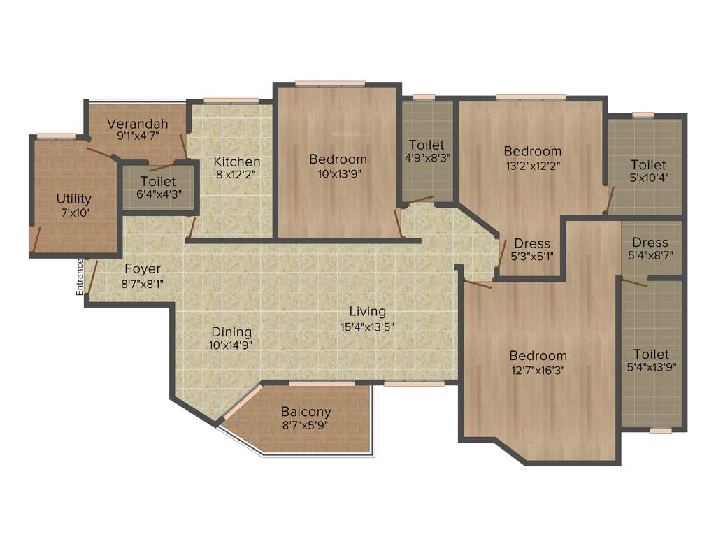 Jaypee The Star Court (3BHK+3T (2,300 sq ft) 2300 sq ft)