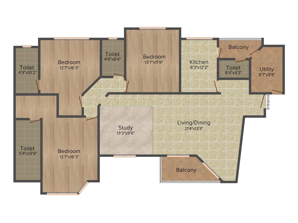 Jaypee The Star Court (3BHK+3T (2,114 sq ft) 2114 sq ft)