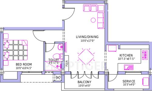 Viswams Viswams (1BHK+1T (670 sq ft) 670 sq ft)