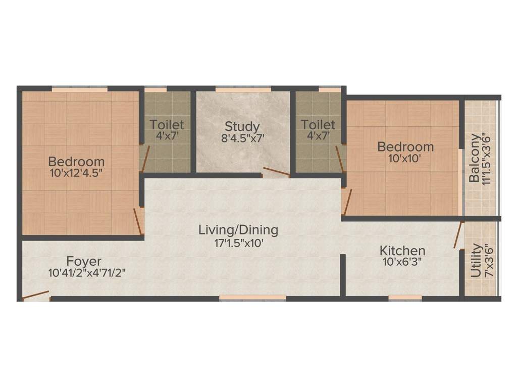 Colorhomes Castle (2BHK+2T (983 sq ft) 983 sq ft)