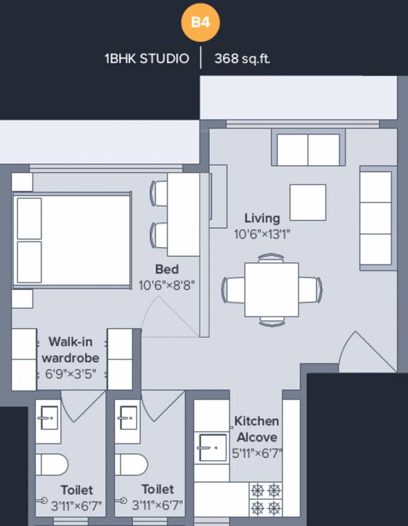 Marathon Nexworld (1BHK+2T (368 sq ft) 368 sq ft) Marathon Nexworld (1BHK+2T (368 sq ft) 368 sq ft)