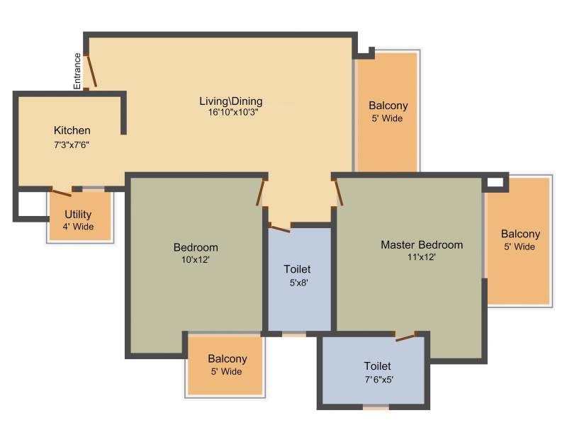 Lotus Parkscape (2BHK+2T (1,045 sq ft) 1045 sq ft)