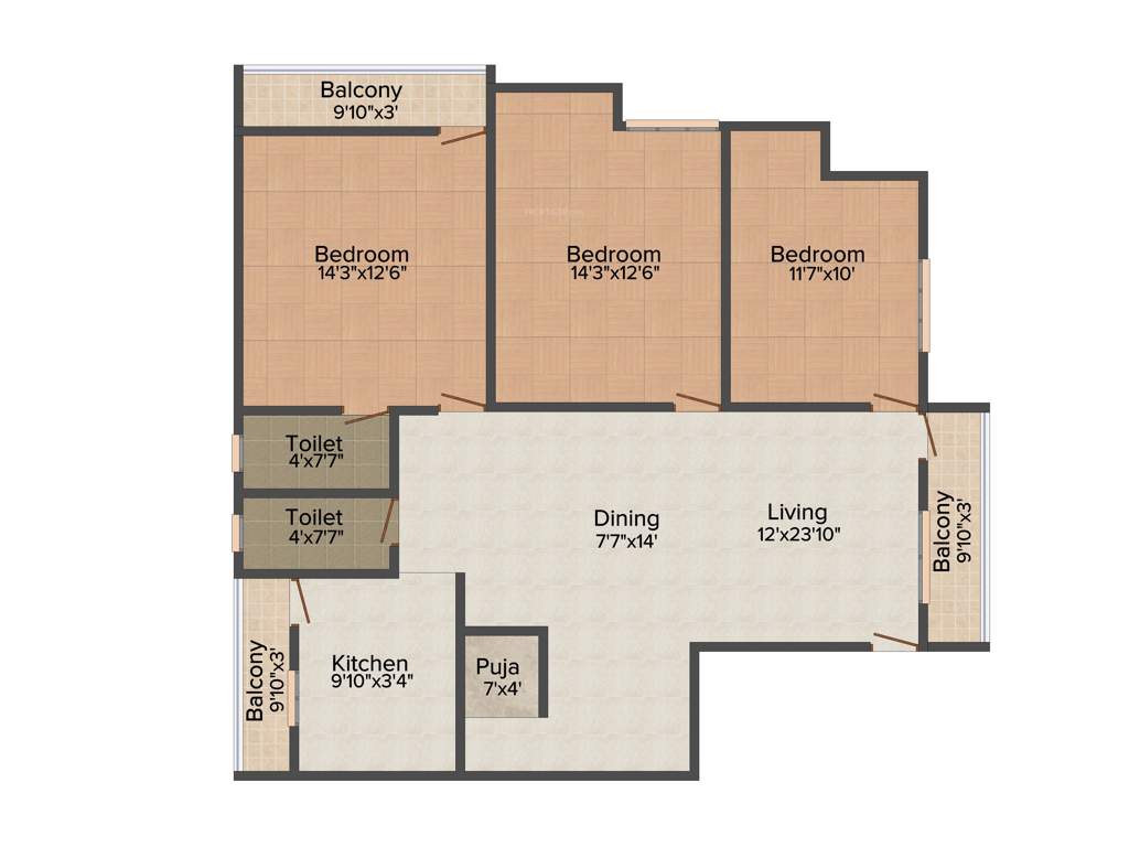 Oyester Sai Sakthi (3BHK+2T (1,591 sq ft)   Pooja Room 1591 sq ft)