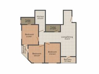 Bumba Damani Enclave (3BHK+2T (1,150 sq ft) 1150 sq ft)