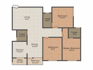 Shivaganga Bliss (3BHK+3T (1,300 sq ft) 1300 sq ft)