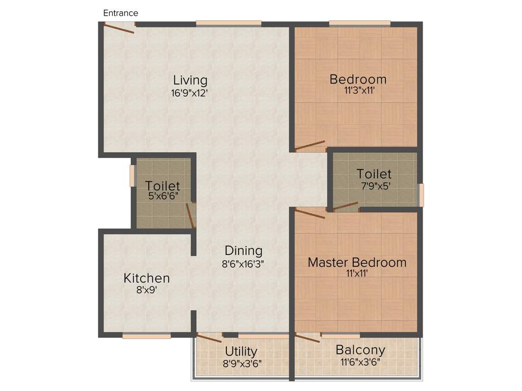 Shivaganga Temple View (2BHK+2T (1,100 sq ft) 1100 sq ft)