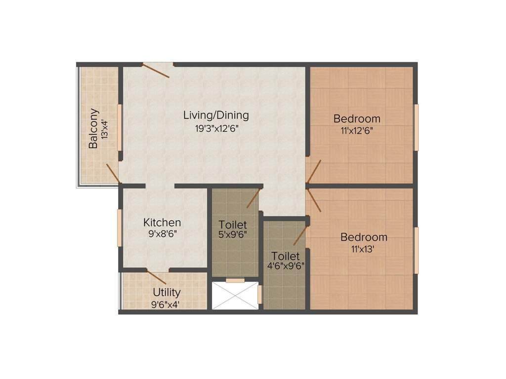 VSM Gangotri Elegance (2BHK+2T (1,090 sq ft) 1090 sq ft)