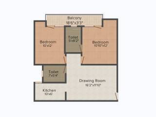 HBA Tech Zone Residency (2BHK+2T (900 sq ft) 900 sq ft)