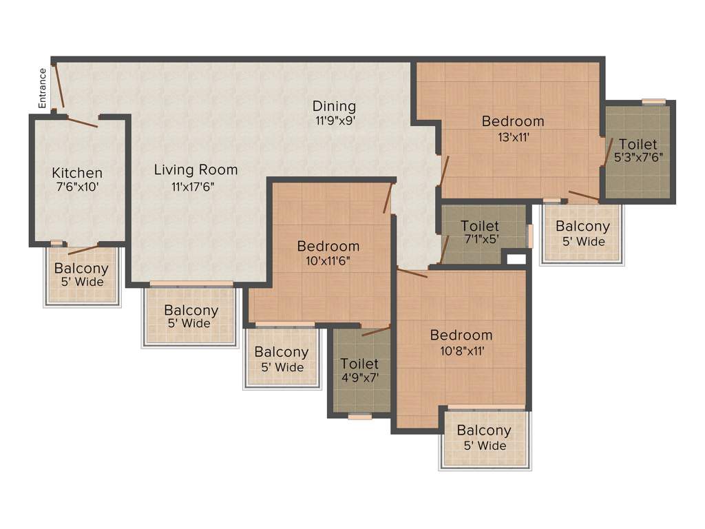 ORS Royal Residency (3BHK+3T (1,500 sq ft) 1500 sq ft)