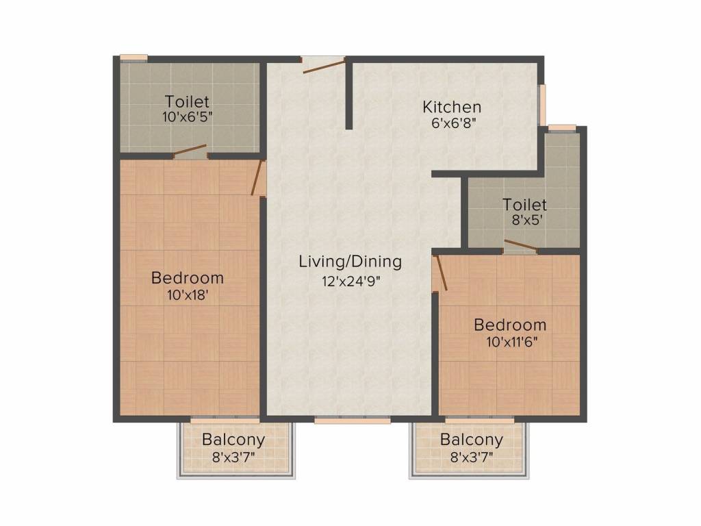 Sap Iris (2BHK+2T (1,060 sq ft) 1060 sq ft)