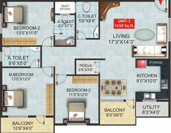 Shivaganga Castle (3BHK+3T (1,650 sq ft) Pooja Room 1650 sq ft) Shivaganga Castle (3BHK+3T (1,650 sq ft) Pooja Room 1650 sq ft)