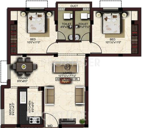 Shree Varu Kings Cove (2BHK+2T (982 sq ft) 982 sq ft)