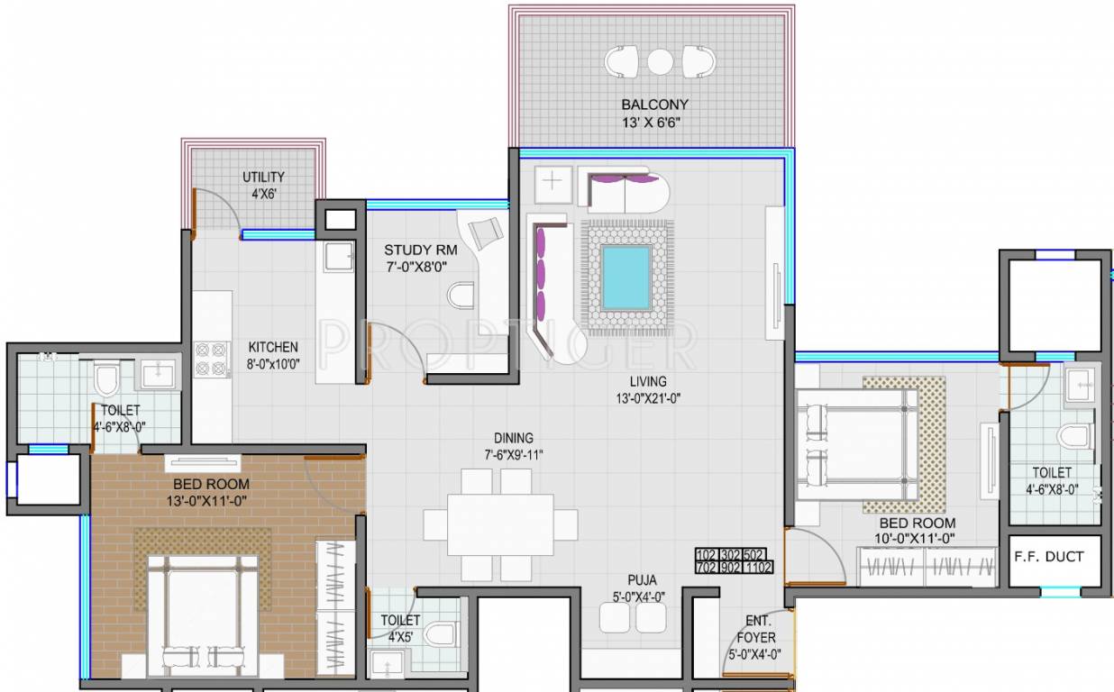 Goel Ganga Aurum Park (2BHK+2T (1,305 sq ft) 1305 sq ft) Goel Ganga Aurum Park (2BHK+2T (1,305 sq ft) 1305 sq ft)