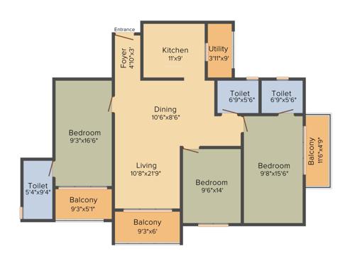 R&S Lakeview (3BHK+3T (1,630 sq ft) 1630 sq ft) R&S Lakeview (3BHK+3T (1,630 sq ft) 1630 sq ft)