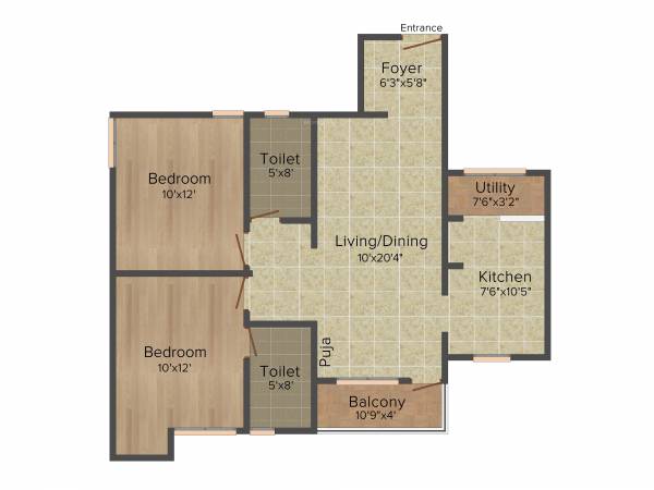 Firm Tranquility (2BHK+2T (1,055 sq ft) 1055 sq ft)