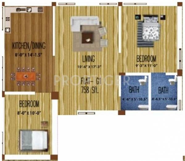 Hari Panchvati (2BHK+2T (758 sq ft) 758 sq ft)