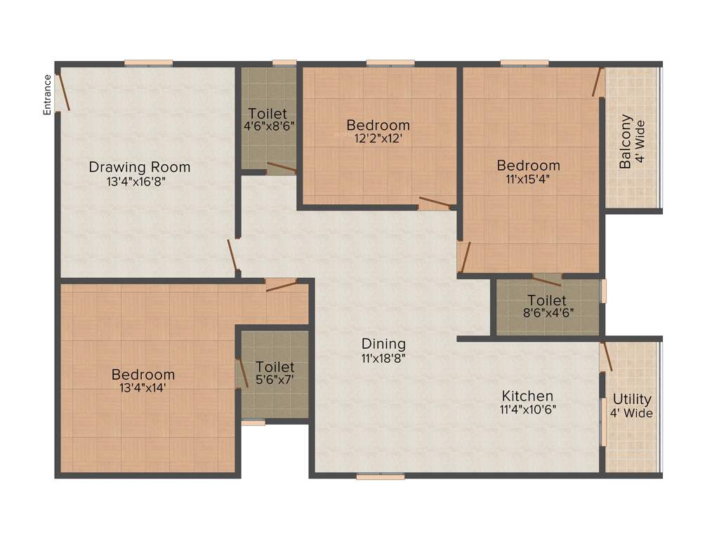 V2 Vaibhav (3BHK+3T (1,465 sq ft) 1465 sq ft)