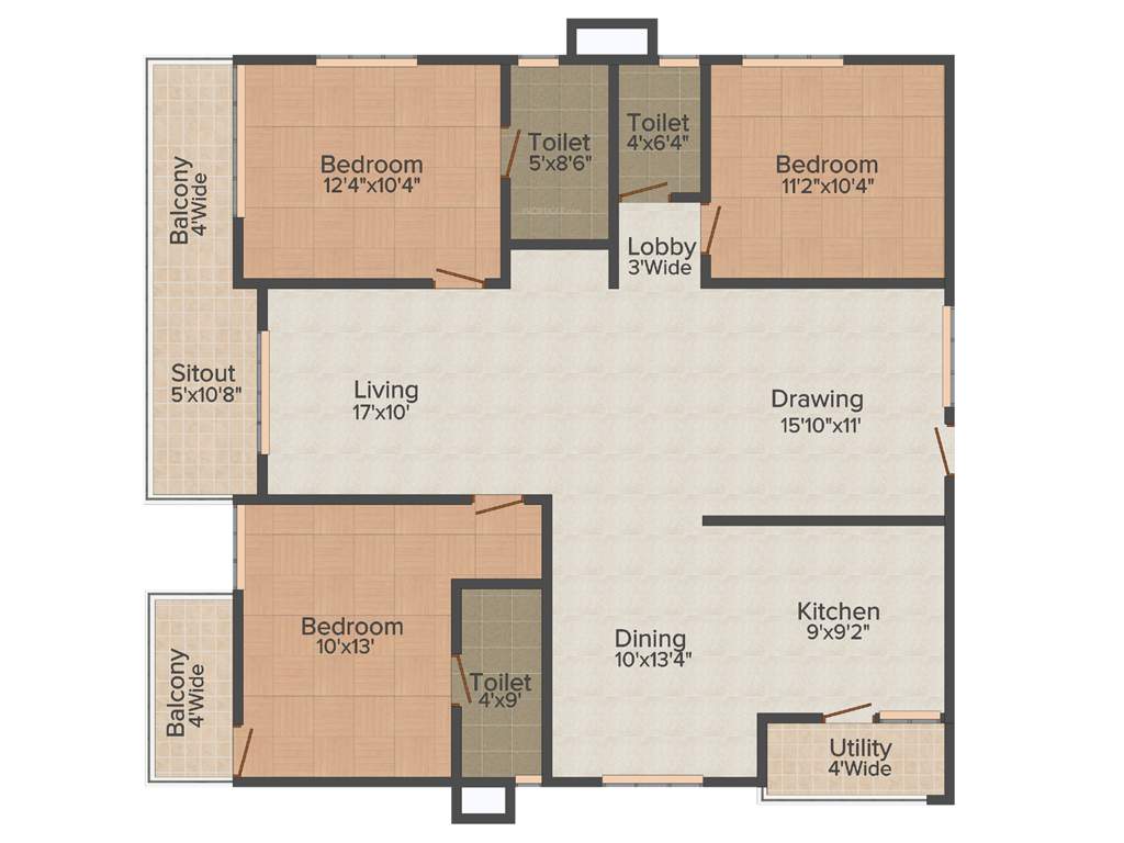 Balaji Eternal Bliss (3BHK+3T (1,676 sq ft) 1676 sq ft)