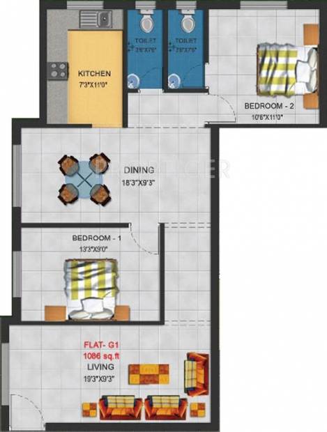 Four Yonkers Square (2BHK+2T (1,066 sq ft) 1066 sq ft)