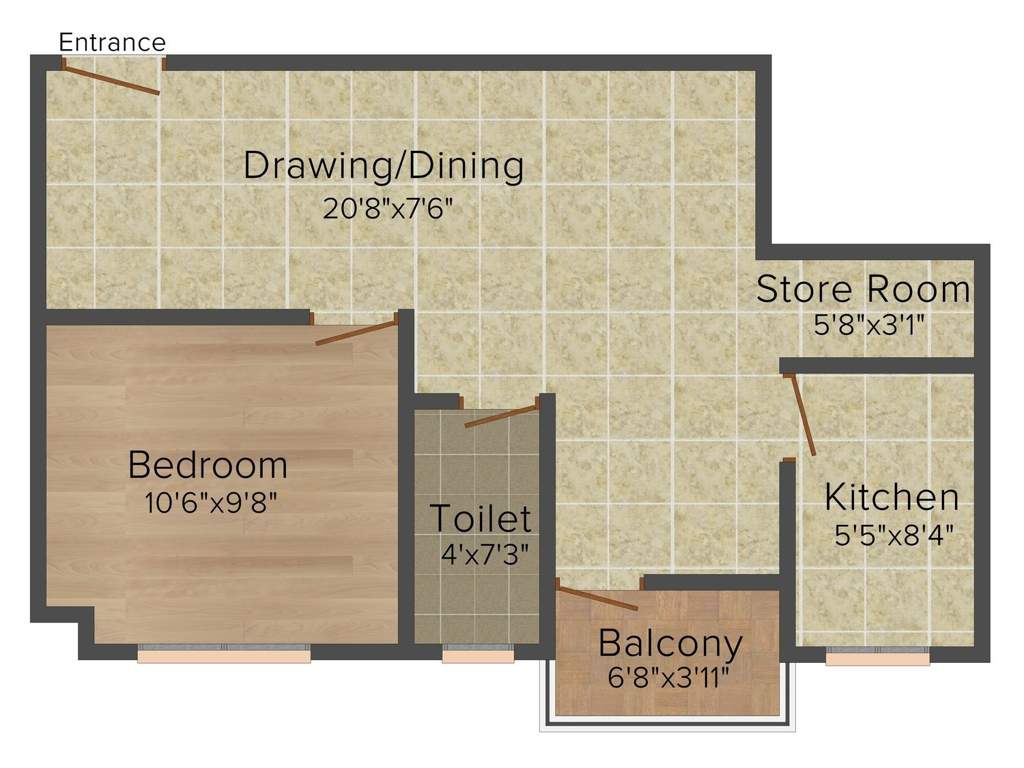 RS Ganga Jamuna Bhagirathi (1BHK+1T (609 sq ft) 609 sq ft)