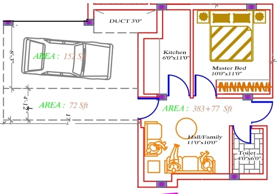 Icons La Silver Green (1BHK+1T (460 sq ft) 460 sq ft)
