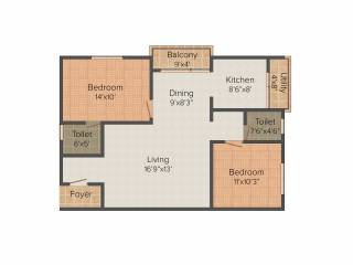 SV Marvel (2BHK+2T (1,085 sq ft) 1085 sq ft)